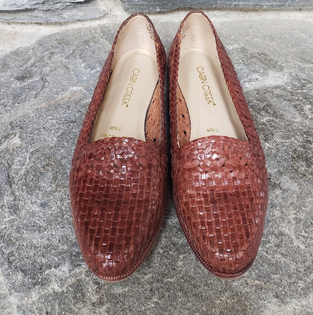 Cabin Creek Woven Loafers 7.5 Brown
